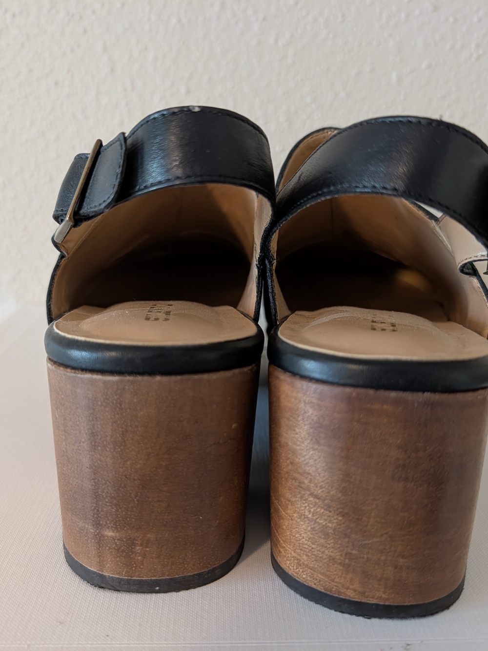 Anthropologie Silent D Women's Leather Slingback Clogs Black Size 41 (US 10) - Picture 3 of 6